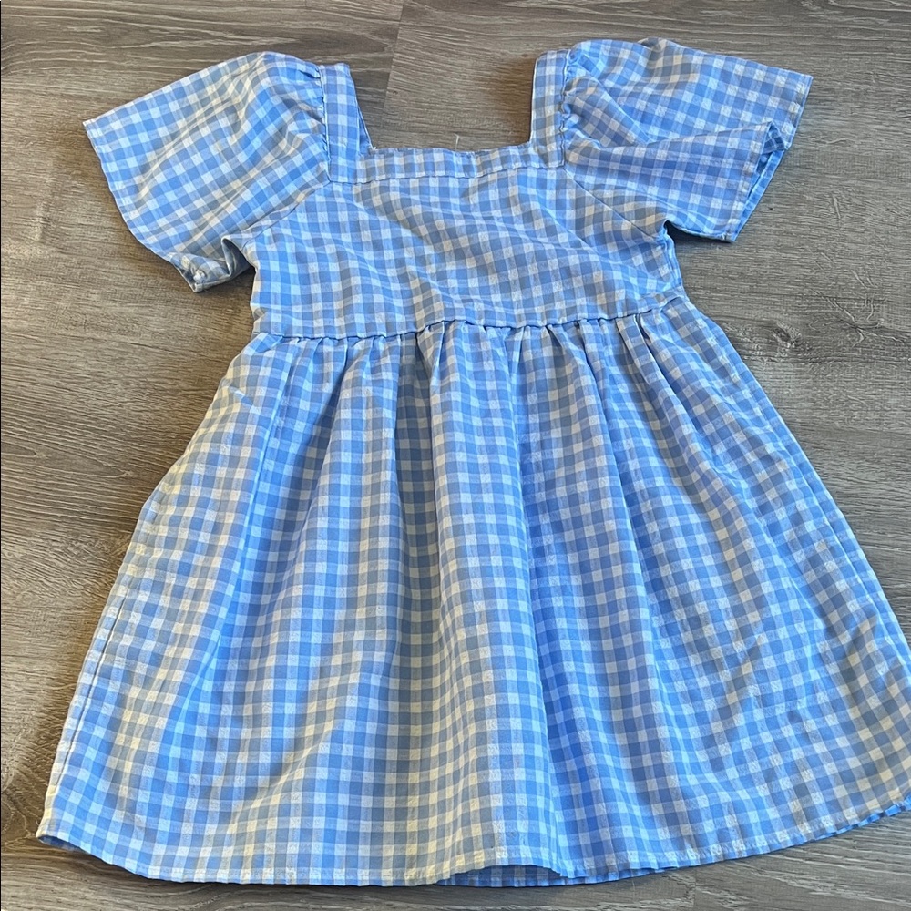 kidpik Gingham Blue and White Dress